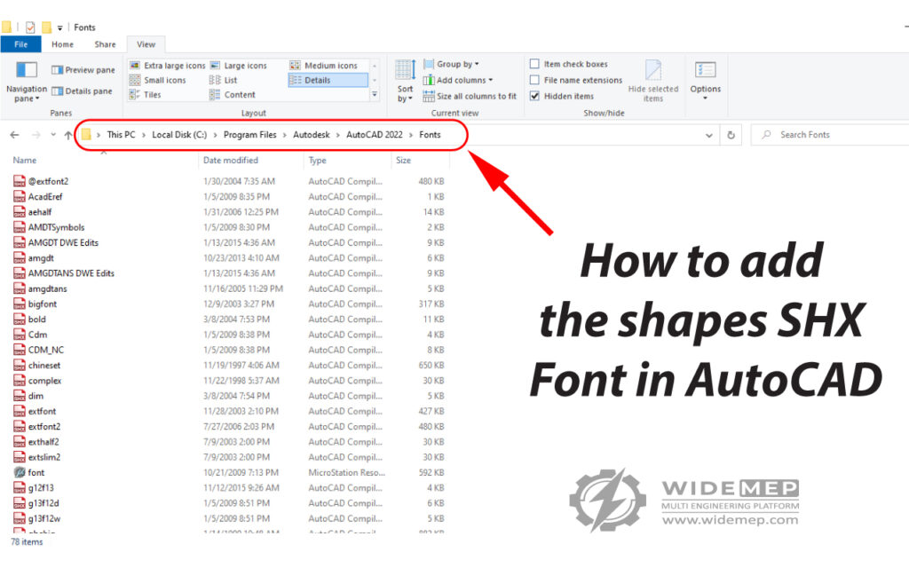 AutoCAD Fonts Installation Directory